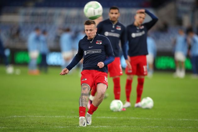 ROME, ITALY - MARCH 07: Jordy Clasie of AZ Alkmaar during the UEFA Europa Conference League round of 16 leg one match between SS Lazio and AZ Alkmaar at Stadio Olimpico on March 07, 2023 in Rome, Italy. (Photo by Paolo Bruno/Getty Images)