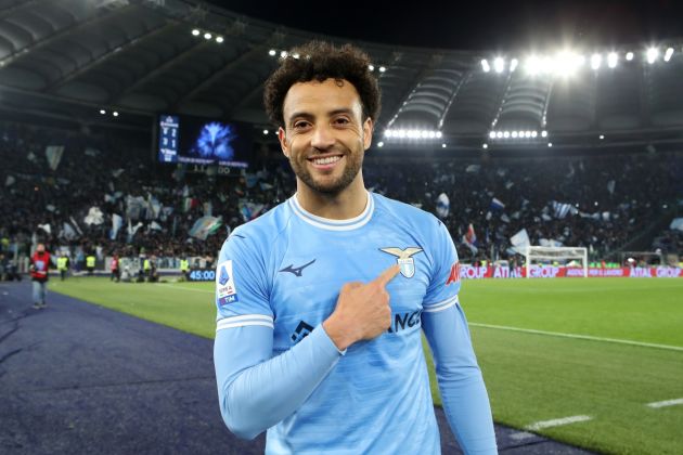 ROME, ITALY - APRIL 08: Felipe Anderson of SS Lazio celebrates victory after the Serie A match between SS Lazio and Juventus at Stadio Olimpico on April 08, 2023 in Rome, Italy. (Photo by Paolo Bruno/Getty Images)