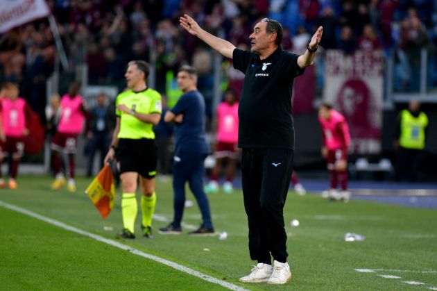 ROME, ITALY - APRIL 22: SS Lazio head coach Maurizio Sarri during the Serie A match between SS Lazio and Torino FC at Stadio Olimpico on April 22, 2023 in Rome, Italy. (Photo by Marco Rosi - SS Lazio/Getty Images)
