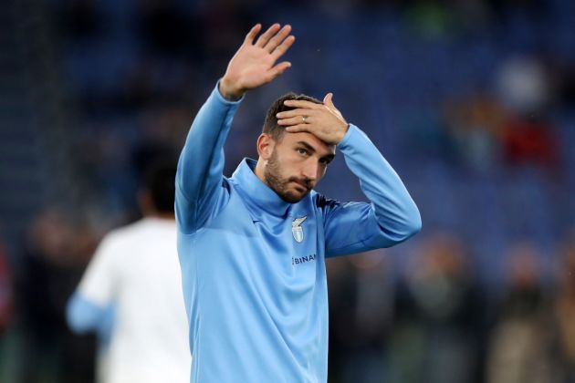 ROME, ITALY - NOVEMBER 10: Danilo Cataldi of SS Lazio waves prior to the Serie A match between SS Lazio and AC Monza at Stadio Olimpico on November 10, 2022 in Rome, Italy. (Photo by Paolo Bruno/Getty Images)