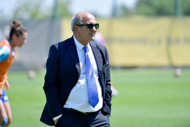 ROME, ITALY - MAY 07: Manager of SS Lazio Angelo Fabiani prior the women Serie B match between Lazio Women and Napoli Femminile at the Formello sport centre on May 07, 2023 in Rome, Italy. (Photo by Marco Rosi - SS Lazio/Getty Images)