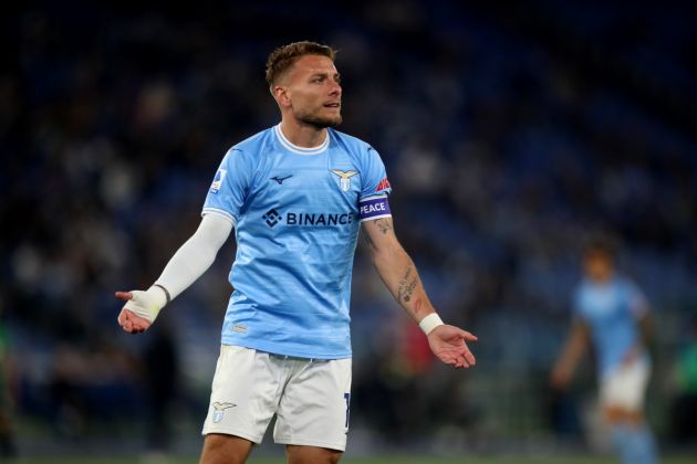 ROME, ITALY - MAY 03: Ciro Immobile of SS Lazio in action during the Serie A match between SS Lazio and US Sassuolo at Stadio Olimpico on May 03, 2023 in Rome, Italy. (Photo by Paolo Bruno/Getty Images)