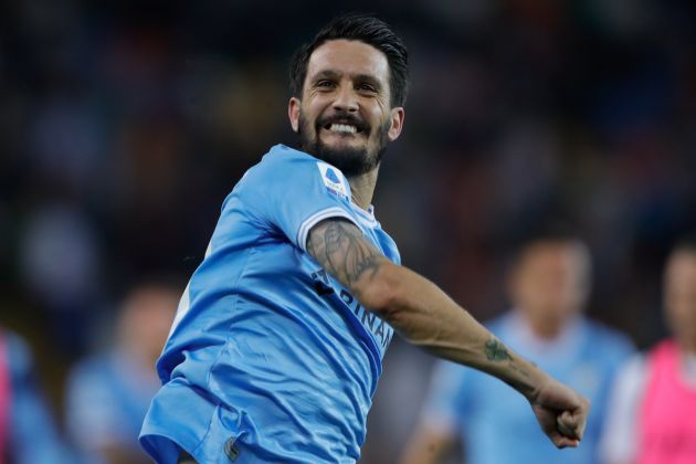 UDINE, ITALY - MAY 21: Luis Alberto of Lazio celebrates at the end of the Serie A match between Udinese Calcio and SS Lazio at Dacia Arena on May 21, 2023 in Udine, Italy. (Photo by Timothy Rogers/Getty Images)