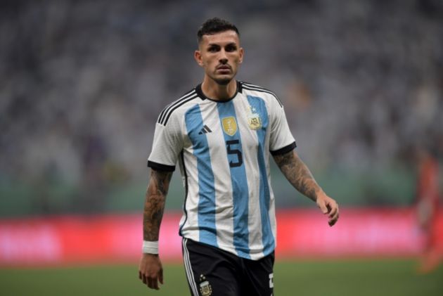 BEIJING, CHINA - JUNE 15: Leandro Paredes of Argentina looks on during the international friendly match between Argentina and Australia at Workers Stadium on June 15, 2023 in Beijing, China. (Photo by Di Yin/Getty Images)