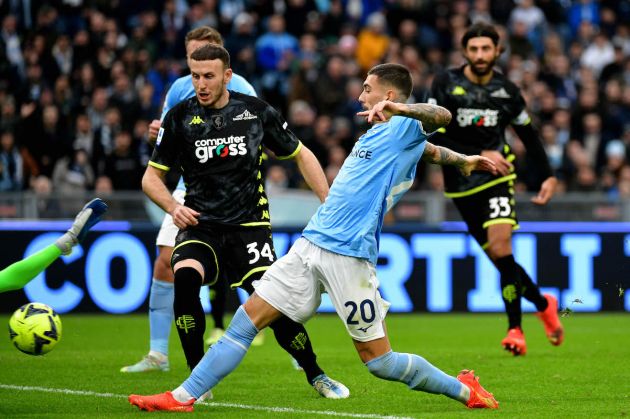 ROME, ITALY - JANUARY 08: Mattia Zaccagni of SS Lazio in action during the Serie A match between SS Lazio and Empoli FC at Stadio Olimpico on January 08, 2023 in Rome, Italy. (Photo by Marco Rosi - SS Lazio/Getty Images)