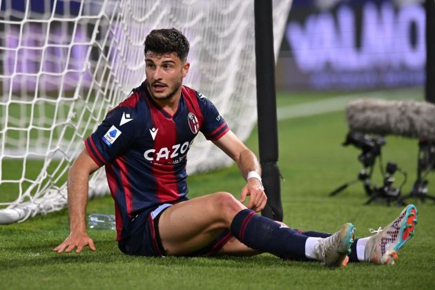 BOLOGNA, ITALY - APRIL 30: Riccardo Orsolini of Bologna FC during the Serie A match between Bologna FC and Juventus at Stadio Renato Dall'Ara on April 30, 2023 in Bologna, Italy. (Photo by Alessandro Sabattini/Getty Images)