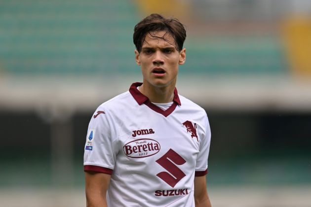 VERONA, ITALY - MAY 14: Samuele Ricci of Torino FC looks on during the Serie A match between Hellas Verona and Torino FC at Stadio Marcantonio Bentegodi on May 14, 2023 in Verona, Italy. (Photo by Alessandro Sabattini/Getty Images)