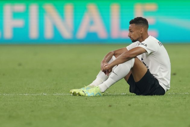 BERLIN, GERMANY - JUNE 03: Djibril Sow of Eintracht Frankfurt looks dejected after the final whistle of the DFB Cup final match between RB Leipzig and Eintracht Frankfurt at Olympiastadion on June 03, 2023 in Berlin, Germany. (Photo by Maja Hitij/Getty Images)