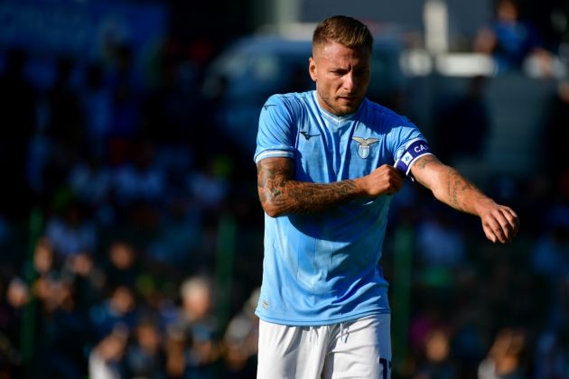 AURONZO DI CADORE, ITALY - JULY 16: Ciro Immobile of SS Lazio in action during the friendly match between SS Lazio v Auronzo at the Rodolfo Zandegiacomo stadium on July 16, 2023 in Auronzo di Cadore, Italy. (Photo by Marco Rosi - SS Lazio/Getty Images)