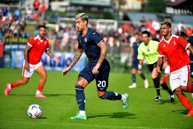 AURONZO DI CADORE, ITALY - JULY 23: Mattia Zaccagni of SS Lazio in action during the friendly match between S.S. Lazio and Triestina on July 23, 2023 in Auronzo di Cadore, Italy. (Photo by Marco Rosi - SS Lazio/Getty Images)