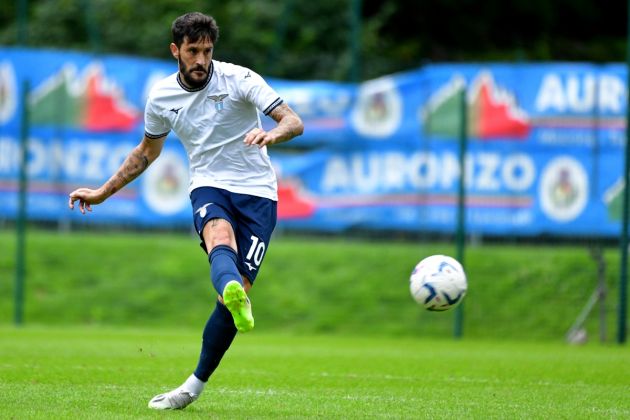AURONZO DI CADORE, ITALY - JULY 26: Luis Alberto of SS Lazio in action during the pre-season friendly match between SS Lazio and NK Bravo at Stadio Rodolfo Zandegiacomo on July 26, 2023 in Auronzo di Cadore, Italy. (Photo by Marco Rosi - SS Lazio/Getty Images)