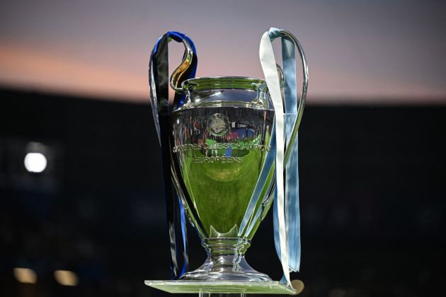 The European Cup sits on a stand ahead of the UEFA Champions League final football match between Inter Milan and Manchester City at the Ataturk Olympic Stadium in Istanbul, on June 10, 2023. (Photo by Paul ELLIS / AFP) (Photo by PAUL ELLIS/AFP via Getty Images)
