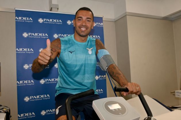 ROME, ITALY - AUGUST 25: Luigi Sepe SS Lazio unveil new signings poses during the medical test at Paideia hospital on August 25, 2023 in Rome, Italy. (Photo by Marco Rosi - SS Lazio/Getty Images)