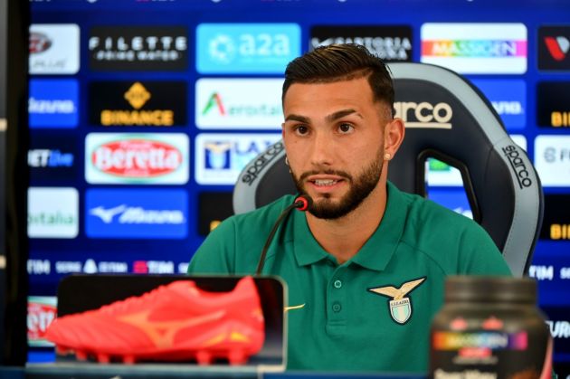 ROME, ITALY - AUGUST 24: Valentin Castellanos SS Lazio unveil new signings speacks during the press conference at Formello sport centre on August 24, 2023 in Rome, Italy. (Photo by Marco Rosi - SS Lazio/Getty Images)
