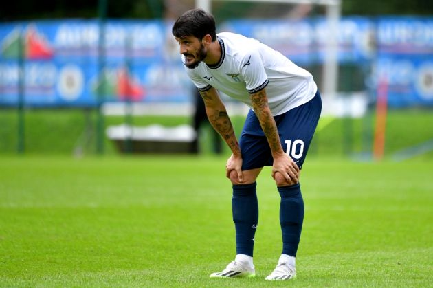 AURONZO DI CADORE, ITALY - JULY 26: Luis Alberto of SS Lazio in action during the pre-season friendly match between SS Lazio and NK Bravo at on July 26, 2023 in Auronzo di Cadore, Italy. (Photo by Marco Rosi - SS Lazio/Getty Images)