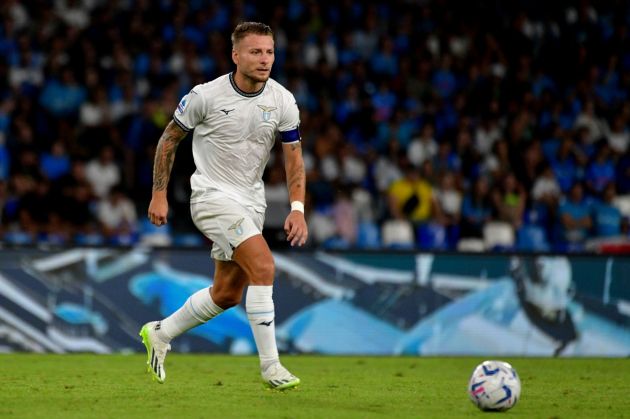 NAPLES, ITALY - SEPTEMBER 02: Ciro Immobile of SS Lazio during the Serie A TIM match between SSC Napoli and SS Lazio at Stadio Diego Armando Maradona on September 02, 2023 in Naples, Italy. (Photo by Marco Rosi - SS Lazio/Getty Images)