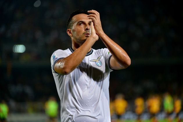 LECCE, ITALY - AUGUST 20: Pedro of SS Lazio after the Serie A TIM match between US Lecce v SS Lazio at Stadio Via del Mare on August 20, 2023 in Lecce, Italy. (Photo by Marco Rosi - SS Lazio/Getty Images)