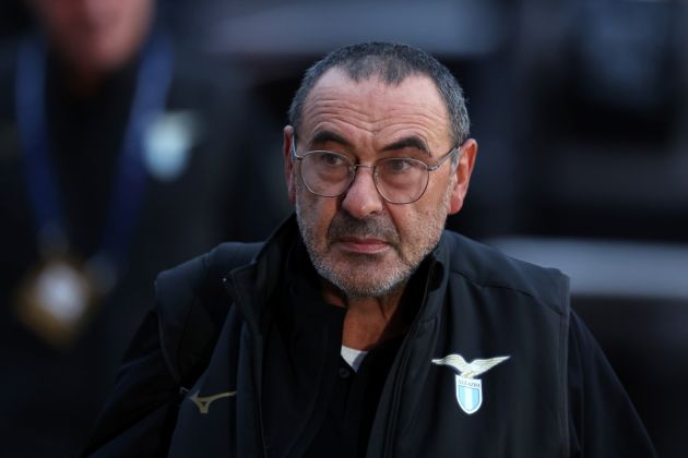 GLASGOW, SCOTLAND - OCTOBER 04: Maurizio Sarri, Head Coach of Lazio, arrives at the stadium prior to the UEFA Champions League match between Celtic FC and SS Lazio at Celtic Park Stadium on October 04, 2023 in Glasgow, Scotland. (Photo by Ian MacNicol/Getty Images)