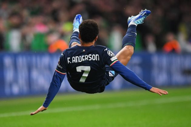 Lazio midfielder #07 Felipe Anderson during the UEFA Champions League group E football match between Celtic and Lazio at Celtic Park stadium in Glasgow, Scotland on October 4, 2023. (Photo by ANDY BUCHANAN / AFP) (Photo by ANDY BUCHANAN/AFP via Getty Images)