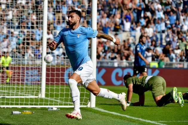 ROME, ITALY - OCTOBER 08: Valentin Castellanos of SS Lazio celebrates a second goal during the Serie A TIM match between SS Lazio and Atalanta BC at Stadio Olimpico on October 08, 2023 in Rome, Italy. (Photo by Marco Rosi - SS Lazio/Getty Images)