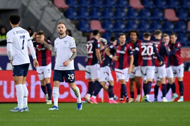 BOLOGNA, ITALY - NOVEMBER 03: Lewis Ferguson of Bologna FC celebrates after scoring the opening goalduring the Serie A TIM match between Bologna FC and SS Lazio at Stadio Renato Dall'Ara on November 03, 2023 in Bologna, Italy. (Photo by Alessandro Sabattini/Getty Images)