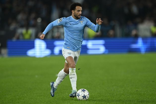 Lazio winger Felipe Anderson controls the ball during the UEFA Champions League Group E football match between Lazio and Feyenoord at the Olympic stadium in Rome, on November 7, 2023. (Photo by Tiziana FABI / AFP) (Photo by TIZIANA FABI/AFP via Getty Images)