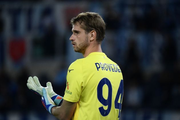 Lazio goalkeeper #94 Ivan Provedel looks on during the Italian Serie A football match between Lazio and Fiorentina at the Olympic stadium in Rome, on October 30, 2023. (Photo by Filippo MONTEFORTE / AFP) (Photo by FILIPPO MONTEFORTE/AFP via Getty Images)