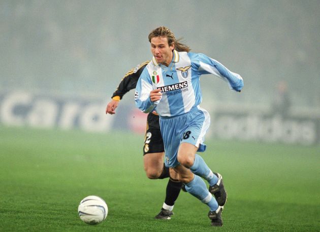 21 Feb 2001: Pavel Nedved of Lazio runs with the ball during the UEFA Champions League Group D match against Real Madrid played at the Stadio Olimpico, in Rome, Italy. The match ended in a 2-2 draw. Mandatory Credit: Craig Prentis /Allsport