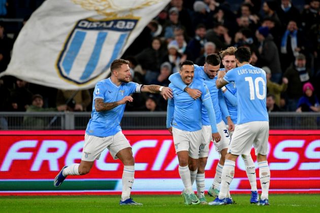 ROME, ITALY - DECEMBER 02: Pedro Rodriguez of SS Lazio celebrates a opening goal during the Serie A TIM match between SS Lazio and Cagliari Calcio at Stadio Olimpico on December 02, 2023 in Rome, Italy. (Photo by Marco Rosi - SS Lazio/Getty Images)