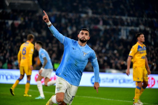 ROME, ITALY - DECEMBER 29: Valentin Castellanos of SS Lazio celebrates a first goal during the Serie A TIM match between SS Lazio and Frosinone Calcio at Stadio Olimpico on December 29, 2023 in Rome, Italy. (Photo by Marco Rosi - SS Lazio/Getty Images)