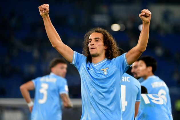 ROME, ITALY - DECEMBER 05: Matteo Guendouzi of SS Lazio celebrates after scoring the opening goal during the Coppa Italia match between SS Lazio and Genoa at Olimpico Stadium on December 05, 2023 in Rome, Italy. (Photo by Marco Rosi - SS Lazio/Getty Images)
