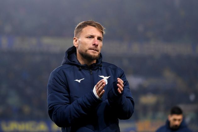 VERONA, ITALY - DECEMBER 09: Ciro Immobile of SS Lazio acknowledges the fans following the Serie A TIM match between Hellas Verona FC and SS Lazio at Stadio Marcantonio Bentegodi on December 09, 2023 in Verona, Italy. (Photo by Alessandro Sabattini/Getty Images)