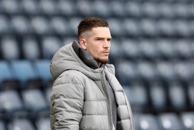 GLASGOW, SCOTLAND - APRIL 30: Ryan Kent of Rangers inspects the pitch prior to the Scottish Cup Semi Final match between Rangers and Celtic at Hampden Park on April 30, 2023 in Glasgow, Scotland. (Photo by Ian MacNicol/Getty Images)