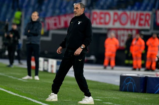 ROME, ITALY - FEBRUARY 13: SS Lazio head coach Maurizio Sarri looks on during the UEFA Champions League match against SS Lazio and Bayern Munchen at Formello sport centre on February 13, 2024 in Rome, Italy. (Photo by Marco Rosi - SS Lazio/Getty Images)