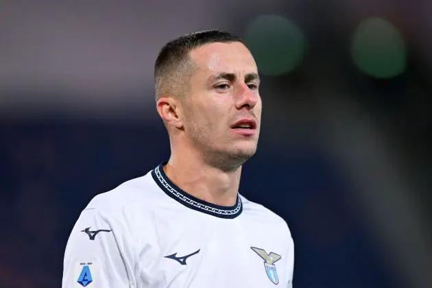 BOLOGNA, ITALY - NOVEMBER 03: Adam Marusic of SS Lazio looks on during the Serie A TIM match between Bologna FC and SS Lazio at Stadio Renato Dall'Ara on November 03, 2023 in Bologna, Italy. (Photo by Alessandro Sabattini/Getty Images)