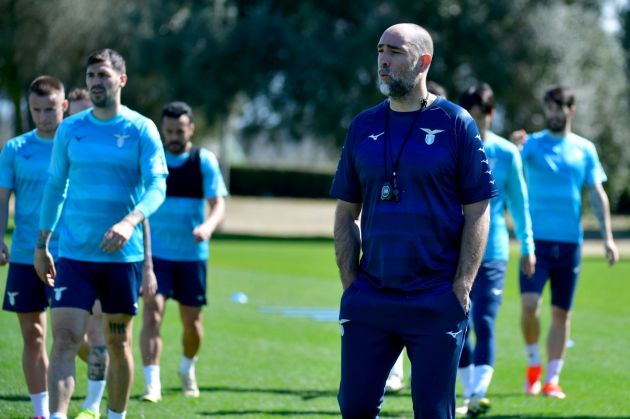 ROME, ITALY - MARCH 20: SS Lazio head coach Igor Tudor looks on during the SS Lazio training session at the Formello sport centre on March 20, 2024 in Rome, Italy. (Photo by Marco Rosi/Getty Images)