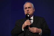 ROME, ITALY - DECEMBER 18: SS Lazio President Claudio Lotito speacks during the SS Lazio Xmas dinner at the Spazio Novecento on December 18, 2023 in Rome, Italy. (Photo by Marco Rosi - SS Lazio/Getty Images)