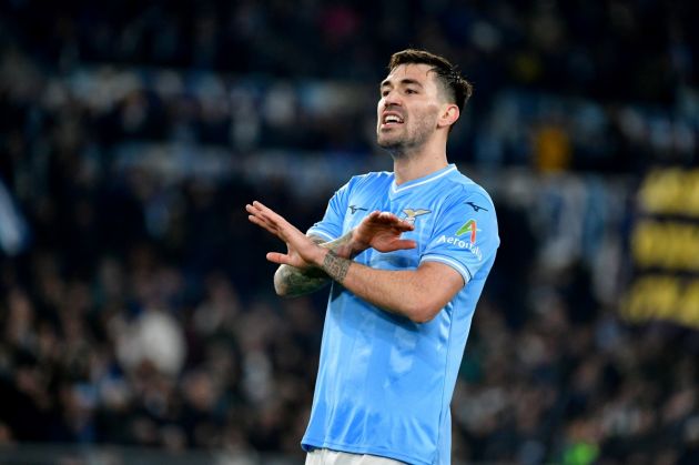 ROME, ITALY - MARCH 01: Alessio Romagnoli of SS Lazio Lazio reacts during the Serie A TIM match between SS Lazio and AC Milan Serie A TIM at Stadio Olimpico on March 01, 2024 in Rome, Italy. (Photo by Marco Rosi - SS Lazio/Getty Images)