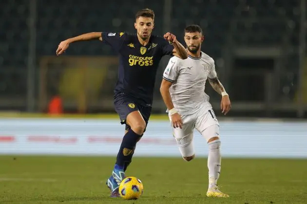 EMPOLI, ITALY - DECEMBER 22: Alberto Grassi of Empoli FC in action during the Serie A TIM match between Empoli FC and SS Lazio at Stadio Carlo Castellani on December 22, 2023 in Empoli, Italy. (Photo by Gabriele Maltinti/Getty Images)