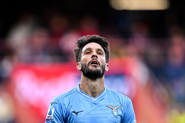 GENOA, ITALY - APRIL 19: Luis Alberto of Lazio reacts with disappointment during the Serie A TIM match between Genoa CFC and SS Lazio at Stadio Luigi Ferraris on April 19, 2024 in Genoa, Italy. (Photo by Simone Arveda/Getty Images)