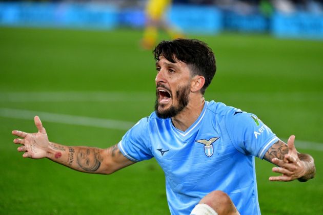 ROME, ITALY - APRIL 27: Luis Alberto of SS Lazio reacts during the Serie A TIM match between SS Lazio and Hellas Verona FC at Stadio Olimpico on April 27, 2024 in Rome, Italy. (Photo by Marco Rosi/Getty Images)