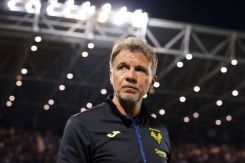 BERGAMO, ITALY - APRIL 15: Marco Baroni, Head Coach of Hellas Verona FC, looks on prior to the Serie A TIM match between Atalanta BC and Hellas Verona FC at Gewiss Stadium on April 15, 2024 in Bergamo, Italy. (Photo by Jonathan Moscrop/Getty Images)