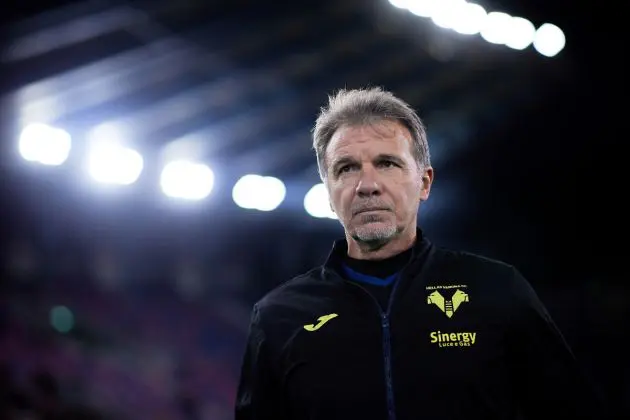 BOLOGNA, ITALY - OCTOBER 31: Marco Baroni, Head Coach of Hellas, Verona FC looks on during the Coppa Italia match between Bologna and Hellas Verona at Stadio Renato Dall'Ara on October 31, 2023 in Bologna, Italy. (Photo by Emmanuele Ciancaglini/Getty Images)