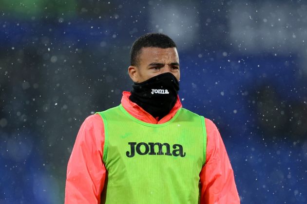 GETAFE, SPAIN - MARCH 02: Lazio linked Mason Greenwood of Getafe CF looks on during the warmup in the LaLiga EA Sports match between Getafe CF and UD Las Palmas at Coliseum Alfonso Perez on March 02, 2024 in Getafe, Spain. (Photo by Florencia Tan Jun/Getty Images)