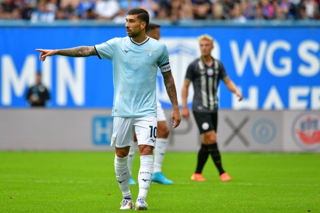 ROSTOCK, GERMANY - JULY 27: Mattia Zaccagni of SS Lazio during the match between Hansa Rostock v SS Lazio - Pre-season friendly at Ostseestadion stadium on July 27, 2024 in Rostock, Germany. (Photo by Marco Rosi - SS Lazio/Getty Images)