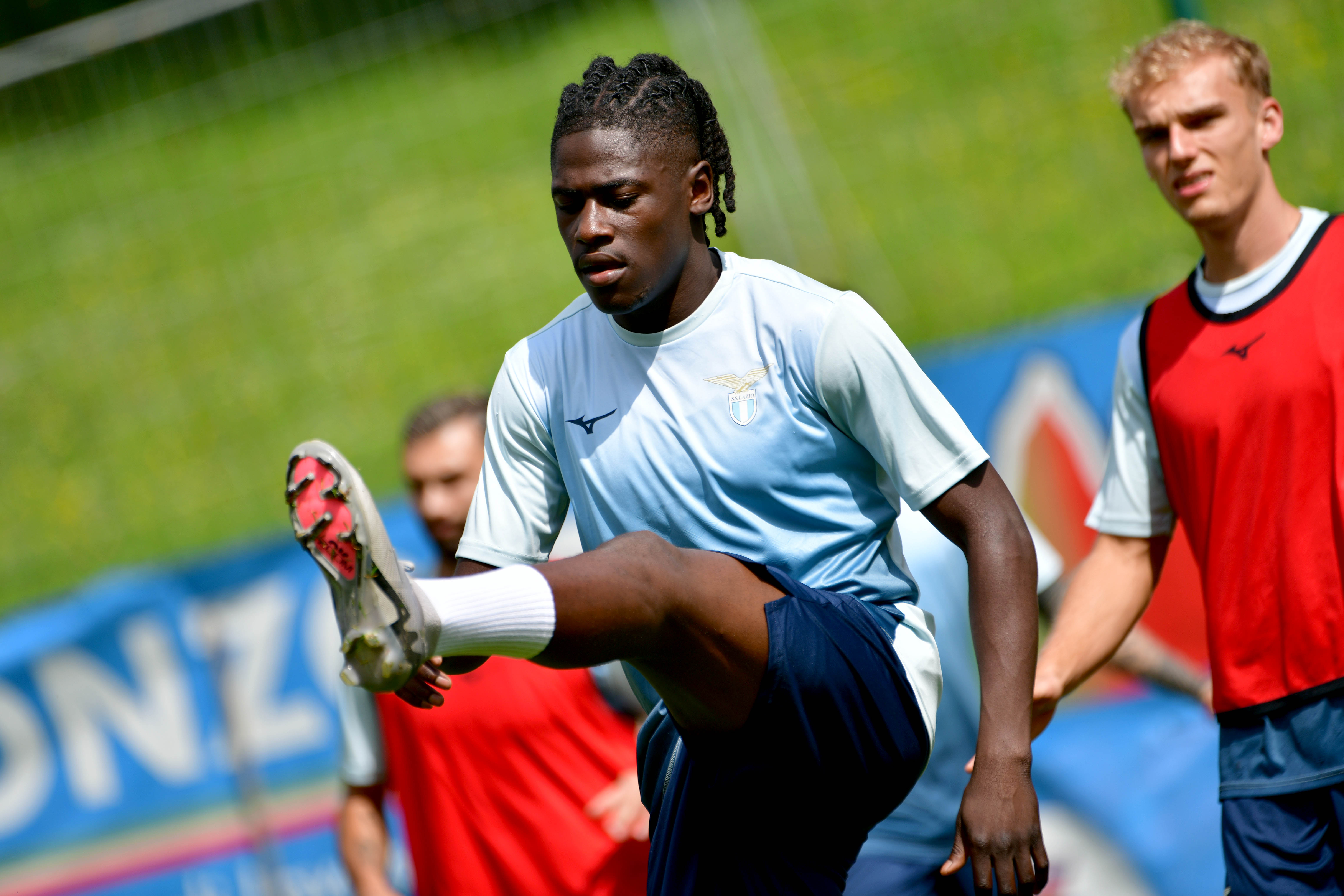 AURONZO DI CADORE, ITALY - JULY 13: Loum Tchaouna of SS Lazio during the SS Lazio training session on July 13, 2024 in Auronzo di Cadore, Italy. (Photo by Marco Rosi - SS Lazio/Getty Images)