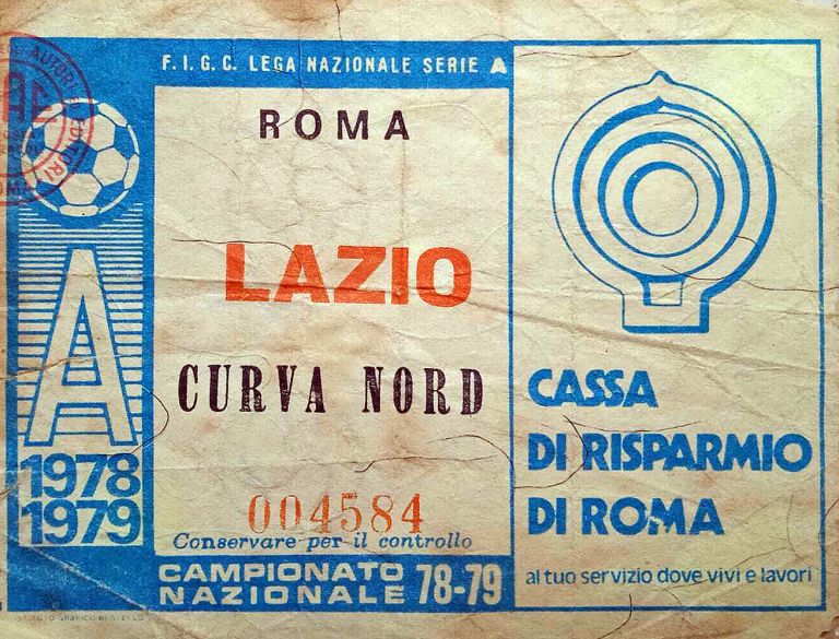 BIGLIETTO STADIO TICKET LAZIO INTER - CAMPIONATO SERIE A 1990