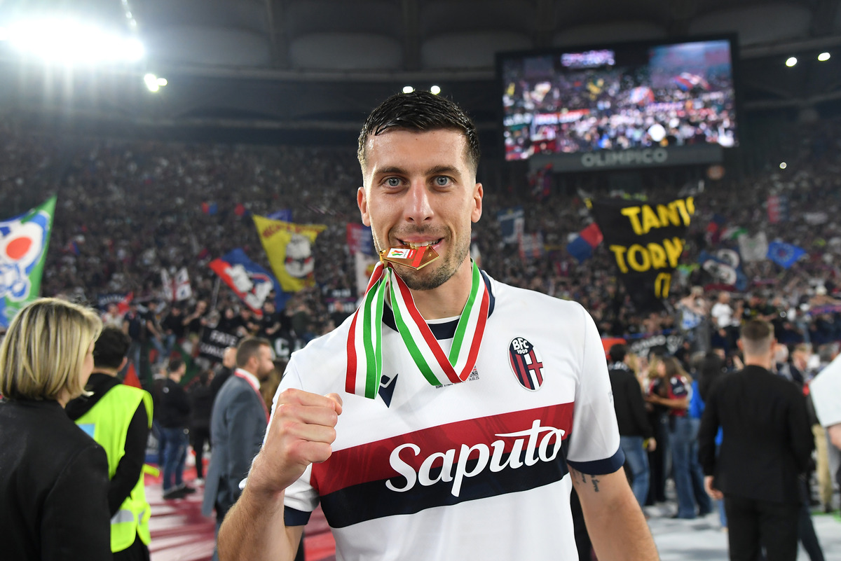 Nicolo Casale with Coppa Italia medal