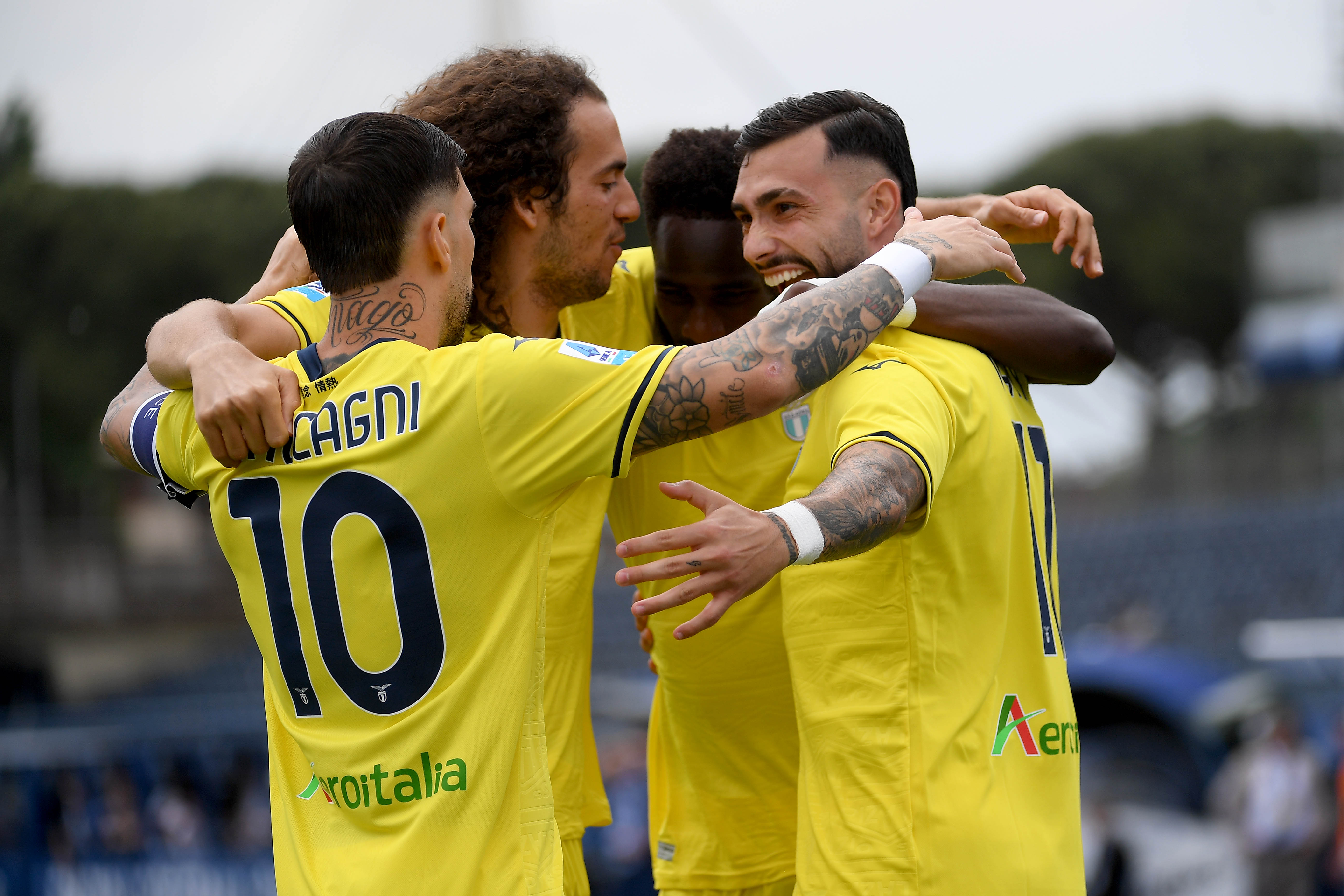 Lazio players celebrating