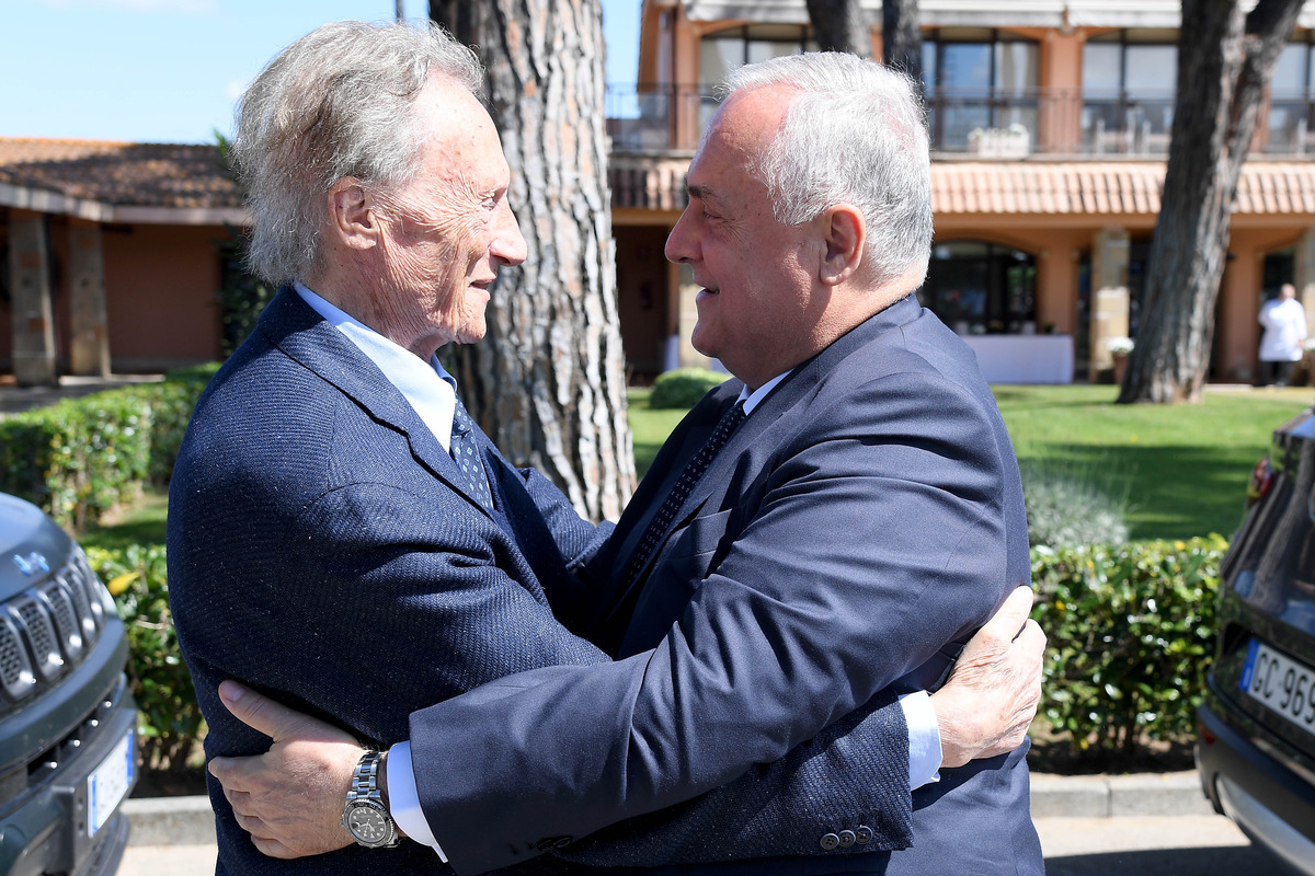 Former President of SS Lazio Sergio Cragnotti and SS Lazio President Claudio Lotito